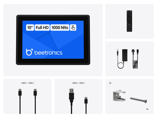 10 Tommer Touchskærm Metal (Høj Lysstyrke)