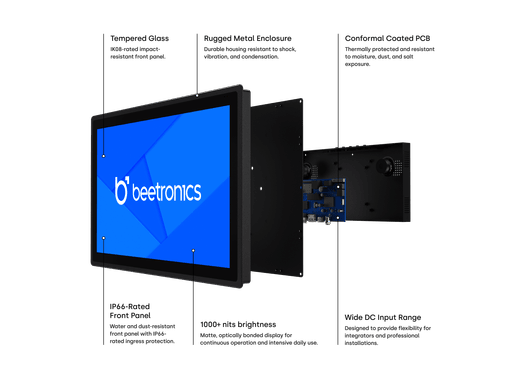 17 Tommer Touchskærm Metal (Høj Lysstyrke)